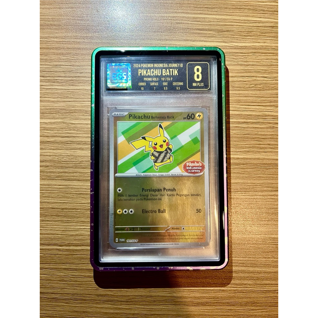 Slab EGS 8 - Pikachu Berkemeja Batik Promo Holo Foil - Pikachu Indonesia Journey Pokemon Card Pikach