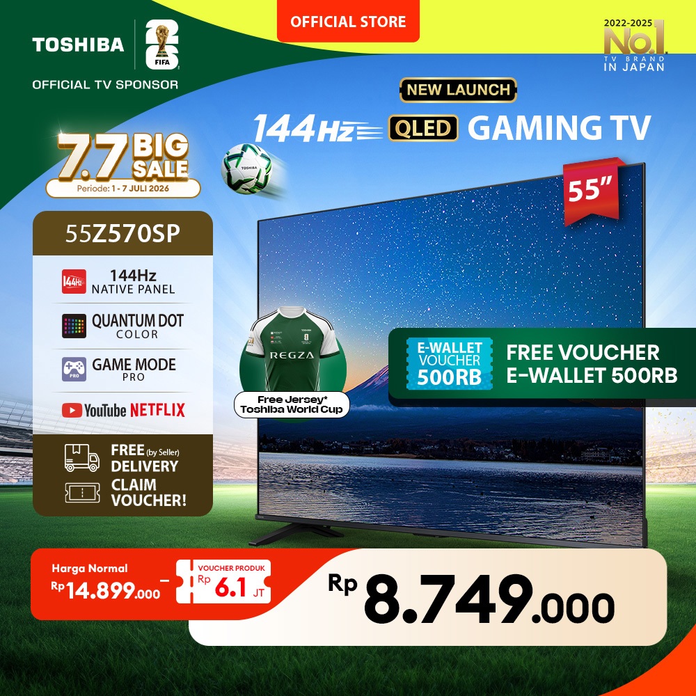 [AI 4K Native 144Hz QLED TV] Toshiba 55" 4K UHD Gaming AI Smart TV - Dolby Vision IQ Dolby Atmos HDR