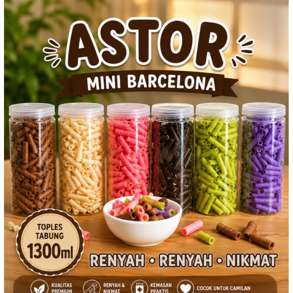 Astor Mini Barcelona kemasan toples 1300ml