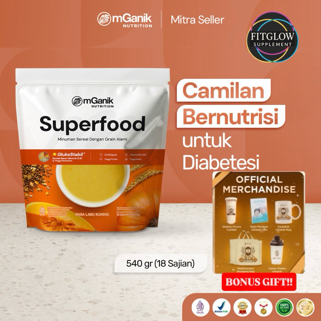 [BONUS GIFT] (NEW) mGanik SUPERFOOD Multigrain Labu Kuning Superfood Pengganti Sarapan Sehat Diabete
