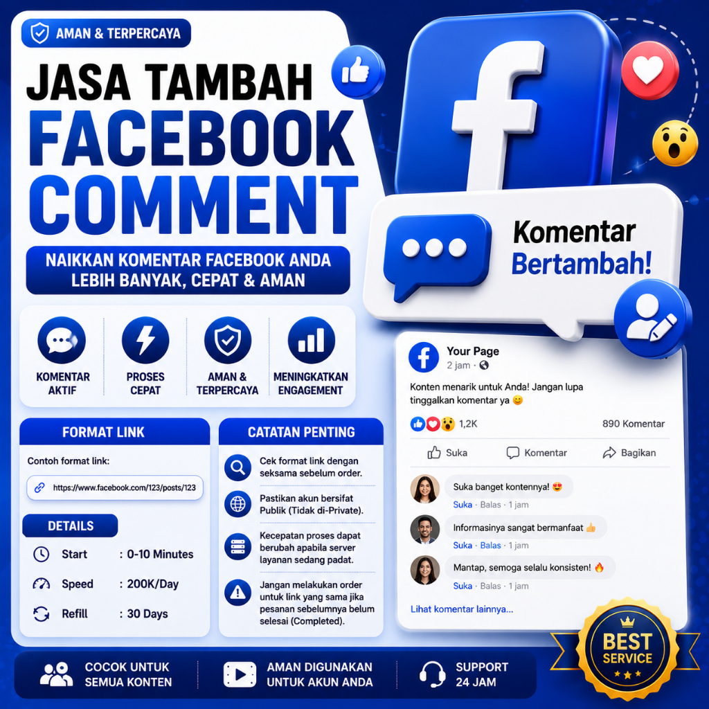 Facebook Comment real indonesia| Jasa Komentar di postingan facebook | Jasa Komentar FB bisa Custom