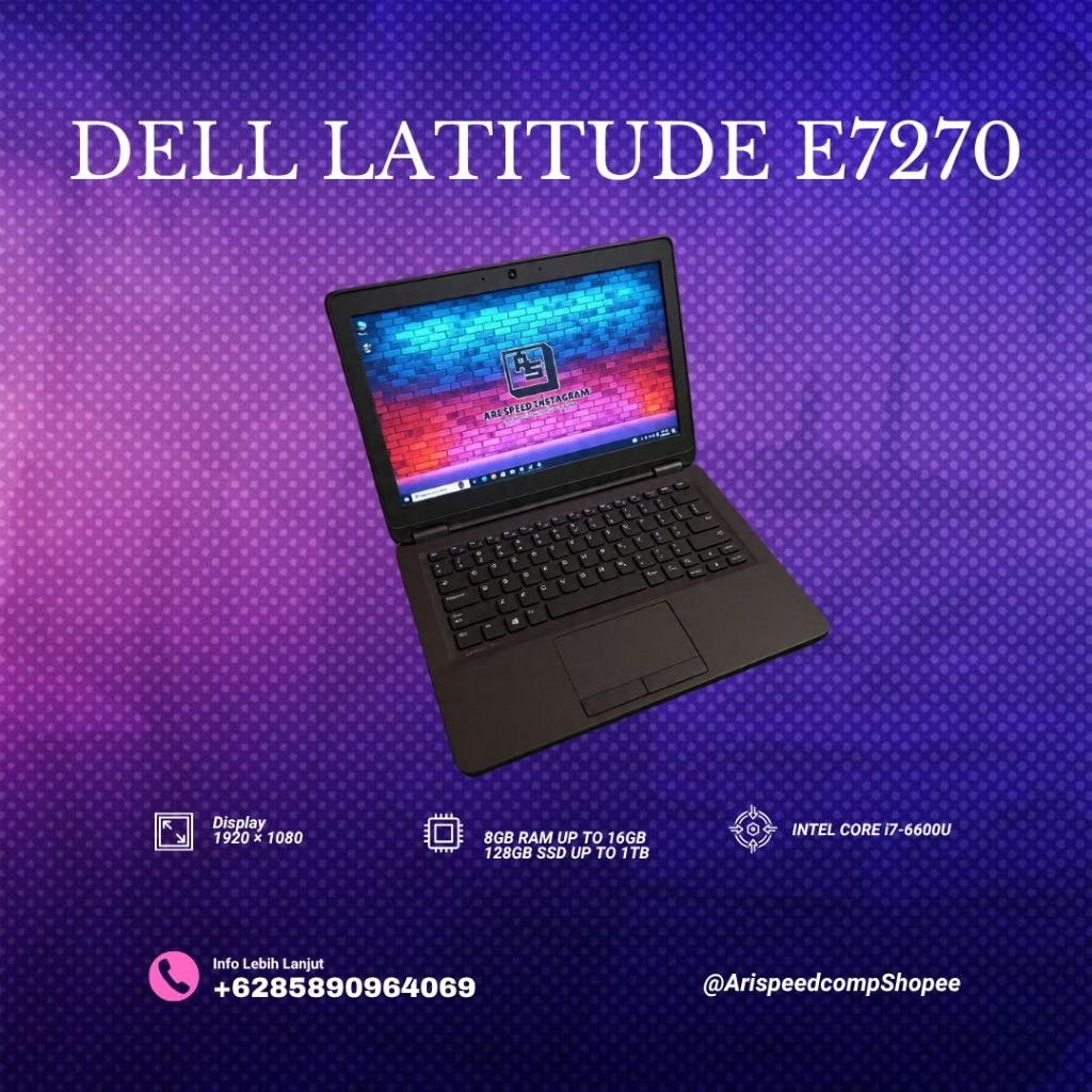 DELL LATITUDE E7270 INTEL CORE I7-6600U / 16GB RAM / 512GB SSD / FHD