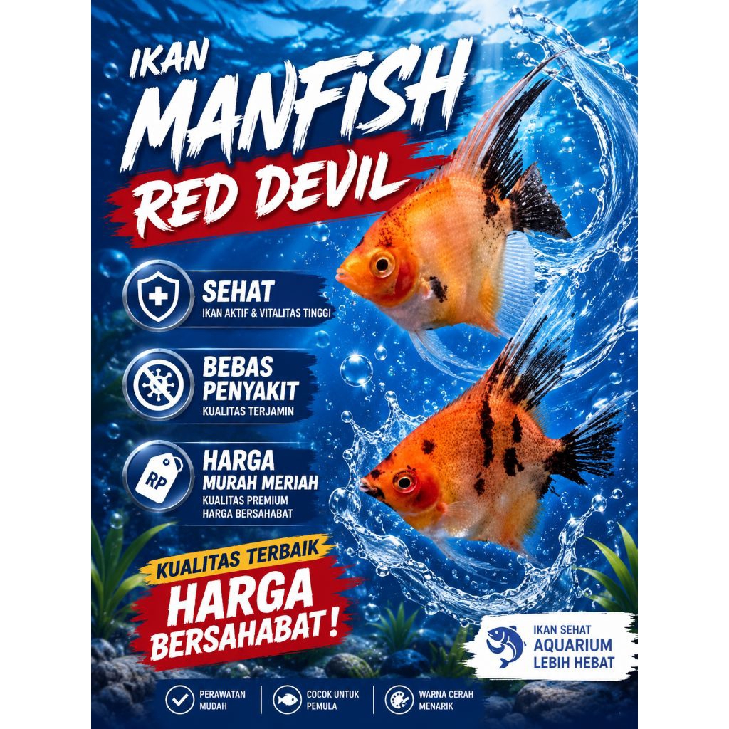 ikan manfish red devil bahan merah merona