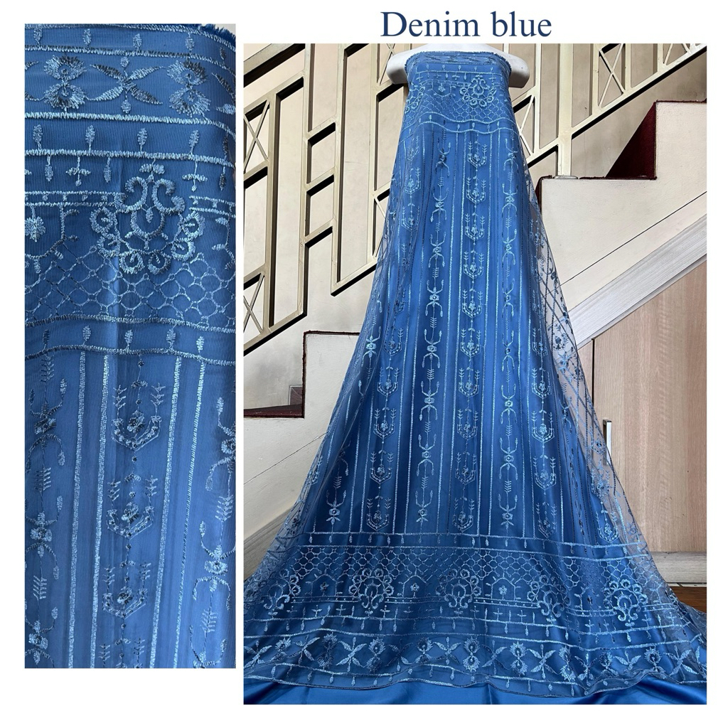 kain tile/tulle Sapto motif Syafira kain tile brokat tile akar tile polos kain kebaya kain dress kai