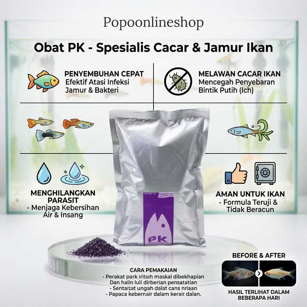 Serbuk pk obat gatal dan obat cacar ikan 50 gram PK Permanganas Kalikus