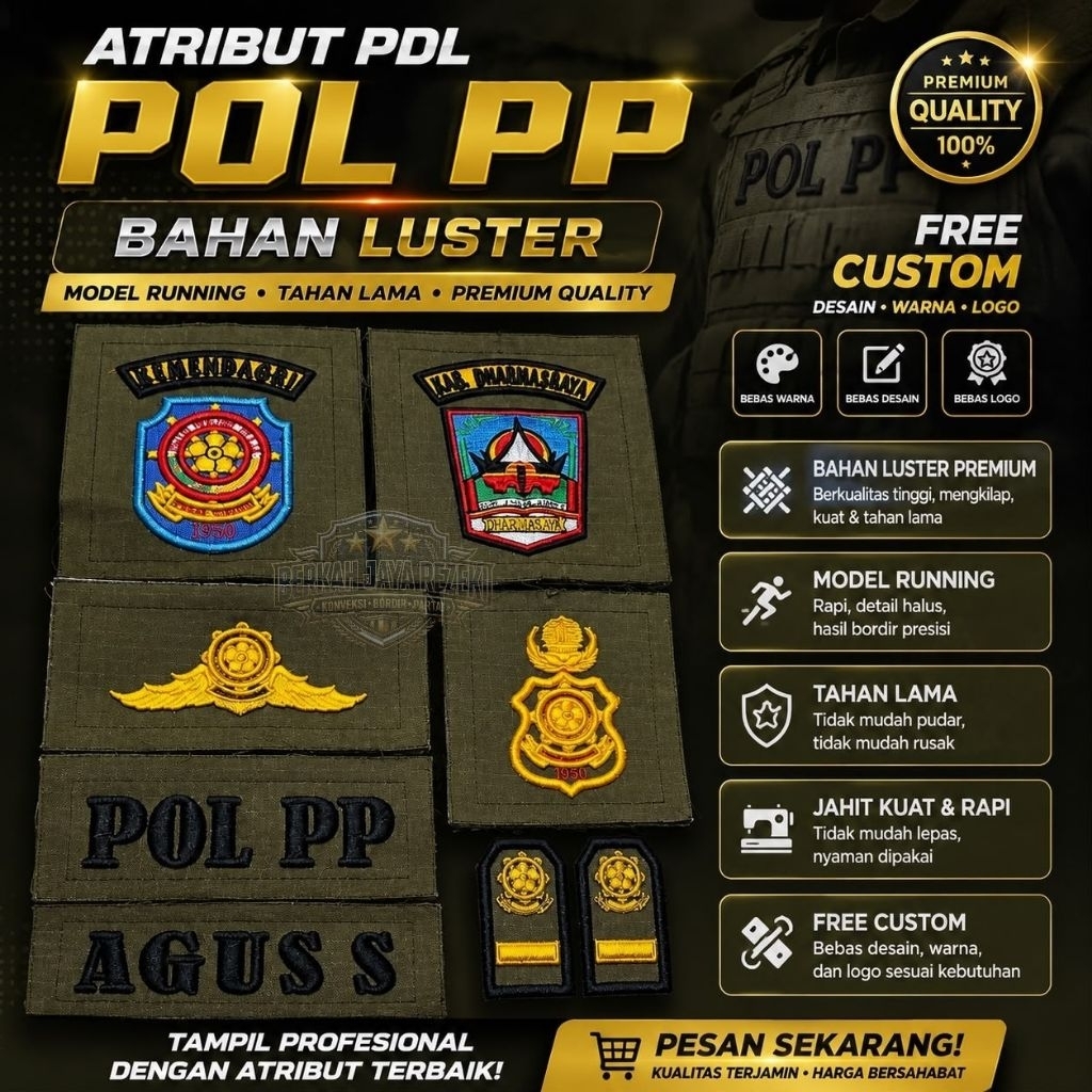 Atribut Satgas Satpol PP/Atribut Pol PP Running/Atribut PDL satpol PP Running Custom Exclusive