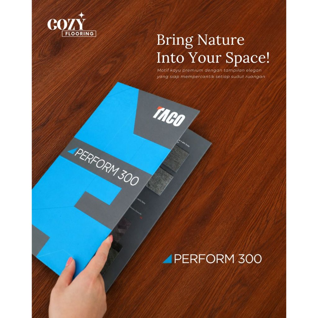Lantai Vinyl Flooring Taco tebal 3mm - motif wood dan stone - Vinyl Taco
