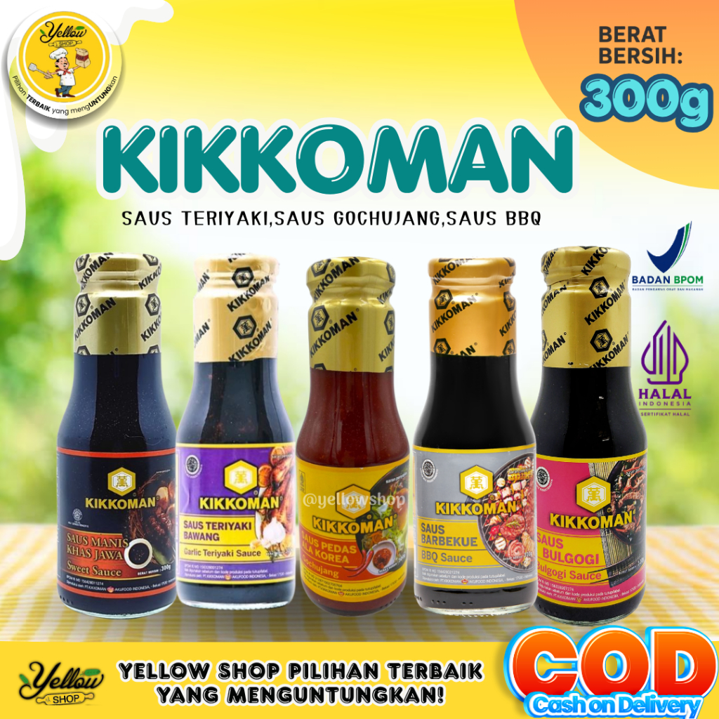 Kikkoman Sauce 300gr / Saus Kikkoman All Varian | BBQ |Bulgogi | Garlic Teriyaki | Gochujang |  Swee