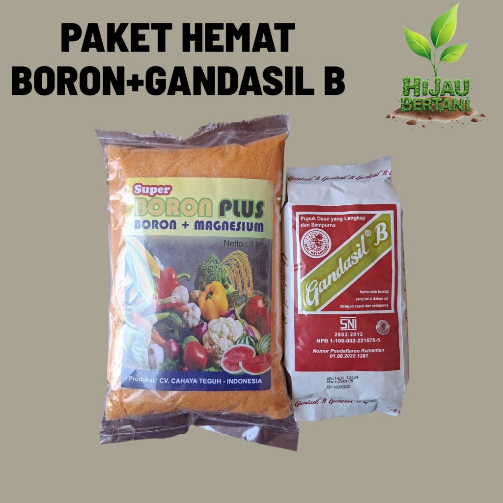 PAKET HEMAT!!! Pupuk Boron Plus Boron+Magnesium 1kg+Gandasil B 500gr
