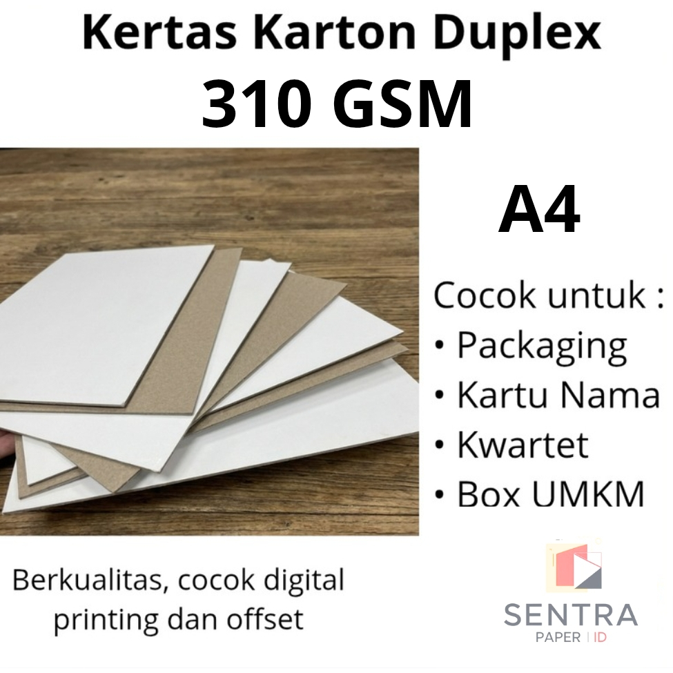 Kertas Karton Duplex Premium 310 GSM A3 Isi 30 Lembar | Untuk Kemasan Produk, Box Makanan & Cetak