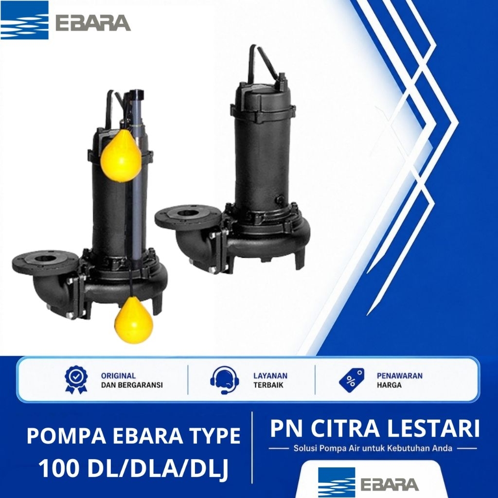 Pompa Celup Ebara 100DL53.7 / 100DLA53.7 / 100DLJ53.7 3.7kW 3 Phase 380V Submersible Sewage Pump Ori