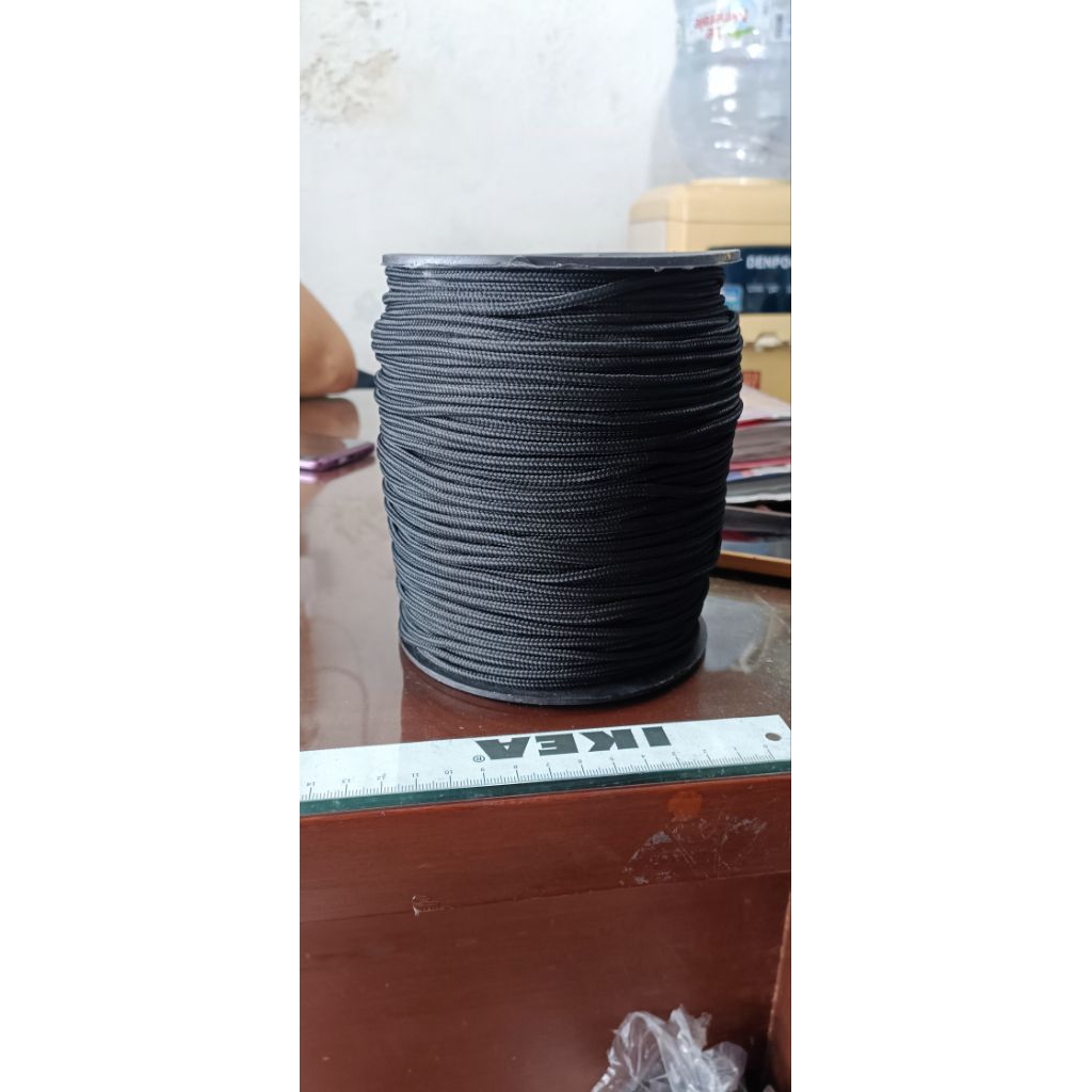 tali nilon kepang 3mm warna hitam