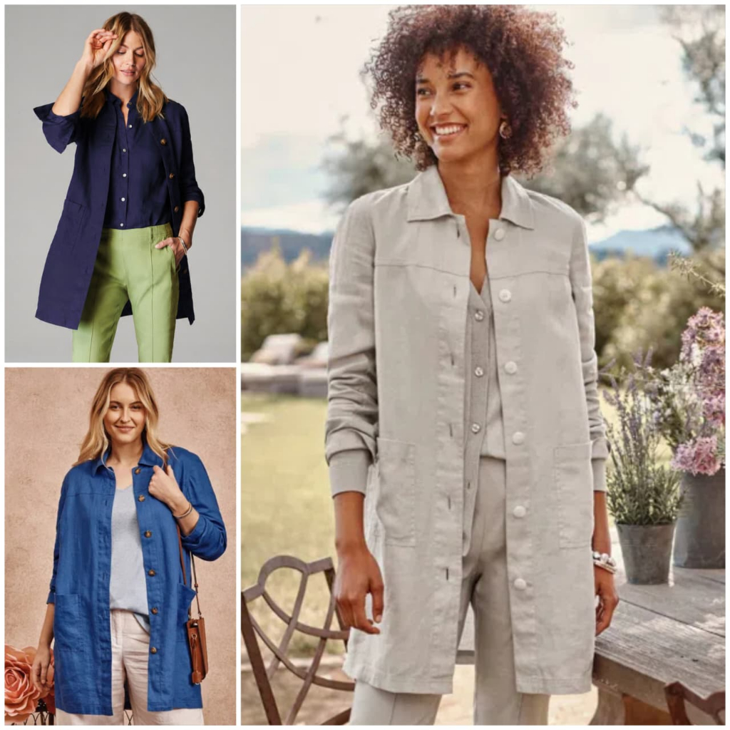 Jacket J.Jill Long Linen Duster Jacket