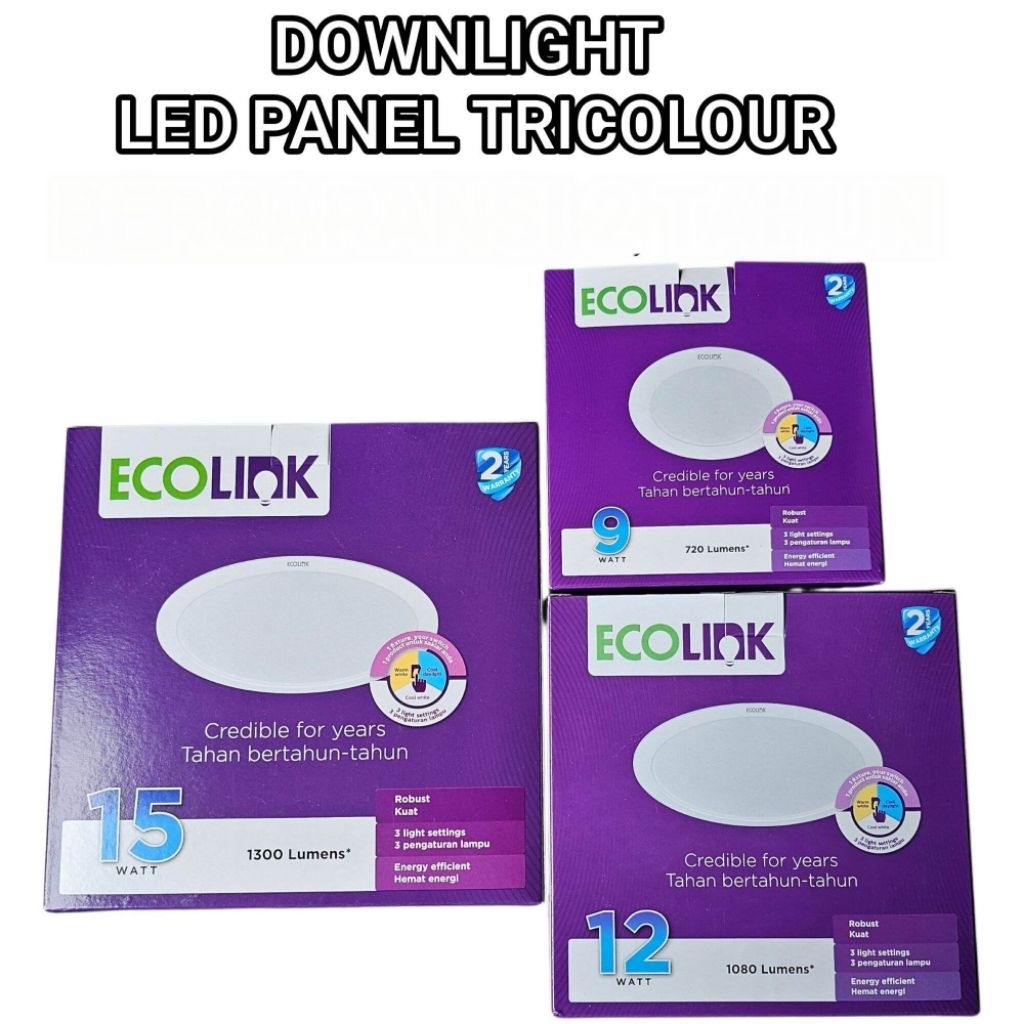 Lampu Downlight Led Panel Inbow Ecolink 3 warna