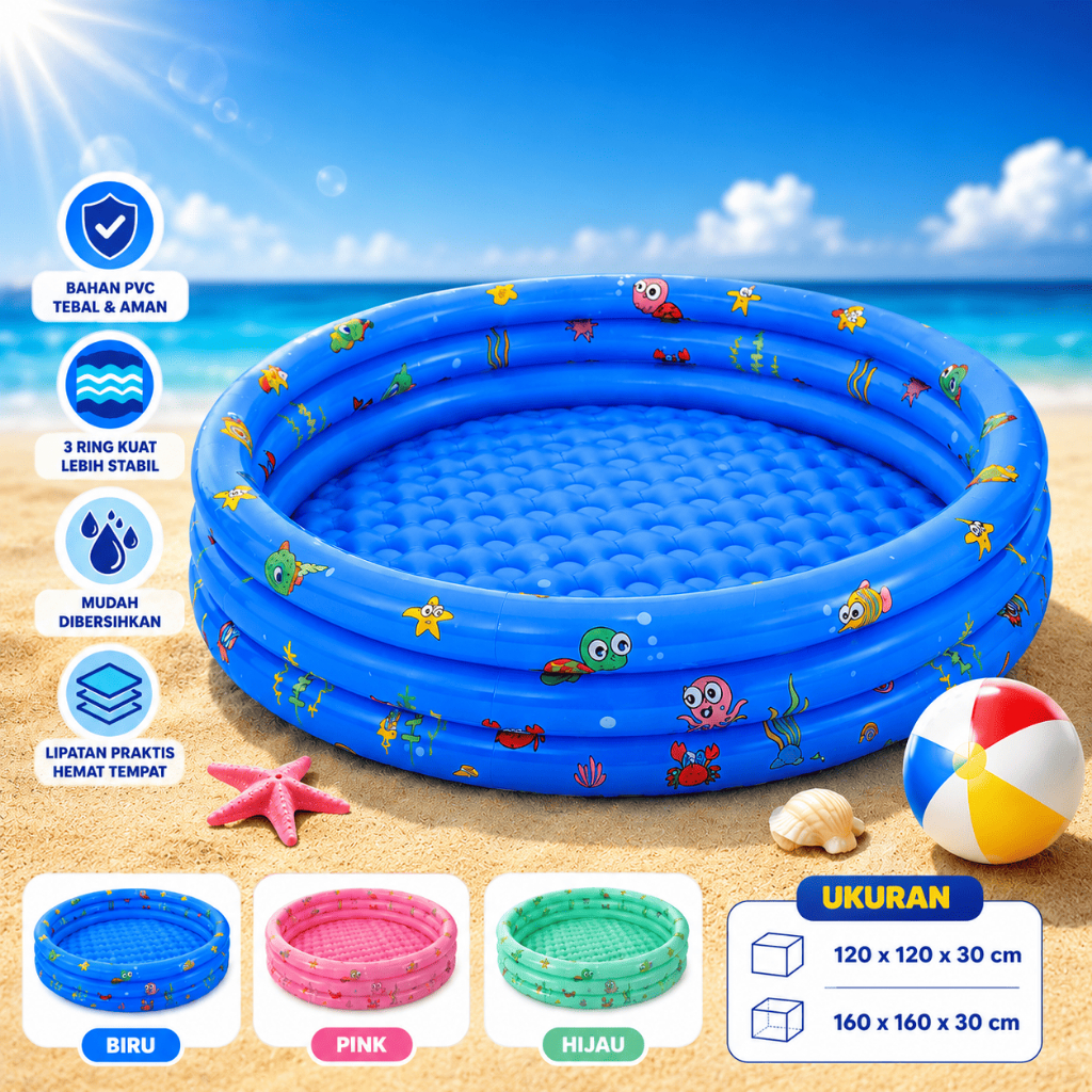 Kolam Renang Bulat Bola Anak Bayi Inflatable Mainan Anak Indoor Outdoor