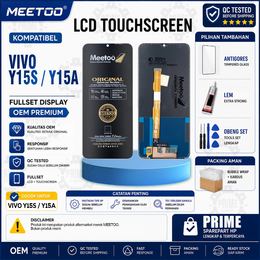 LCD VIVO Y15S / Y15A ORIGINAL OEM LCD TOUCHSCREEN VIVO Y15S / Y15A FULLSET