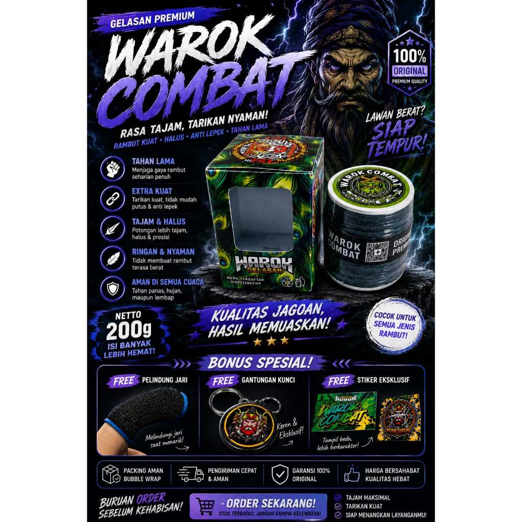 Benang Kasar Garang Warok Combat Matot 0,22 Gelasan Layangan dengan Tekstur Gahar Layang layang Seot