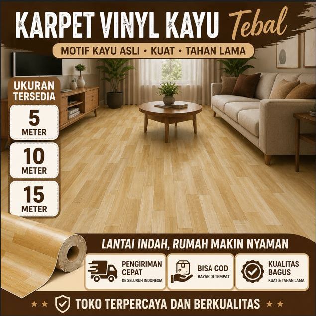 Karpet Plastik / Perlak Lantai / Karpet Lantai Plastik / Karpet Vinyl Plastik Lebar 1.2 Meter