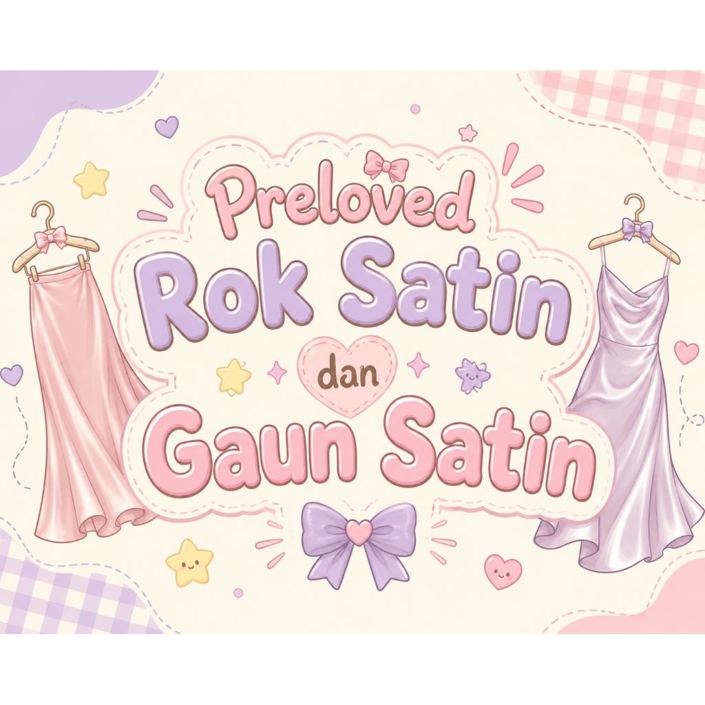 Preloved Rok Satin dan Gaun Satin
