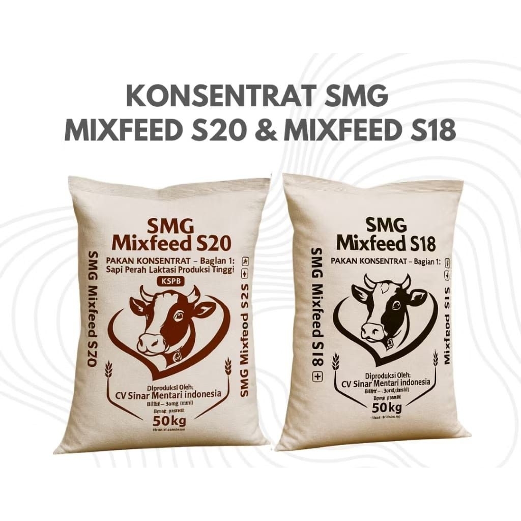 Konsentrat Pakan Sapi SMG Mixfeed S18 dan S20 Tingkatkan Produksi Susu, Protein Tinggi, Untuk Sapi P