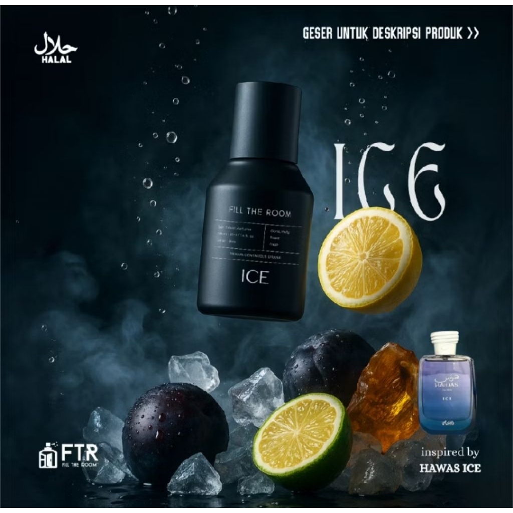 FTR ICE Extrait De Parfum 100ML - 35ML - Parfum Pria Wangi Tahan Lama - Long Lasting - Extrait De Pa