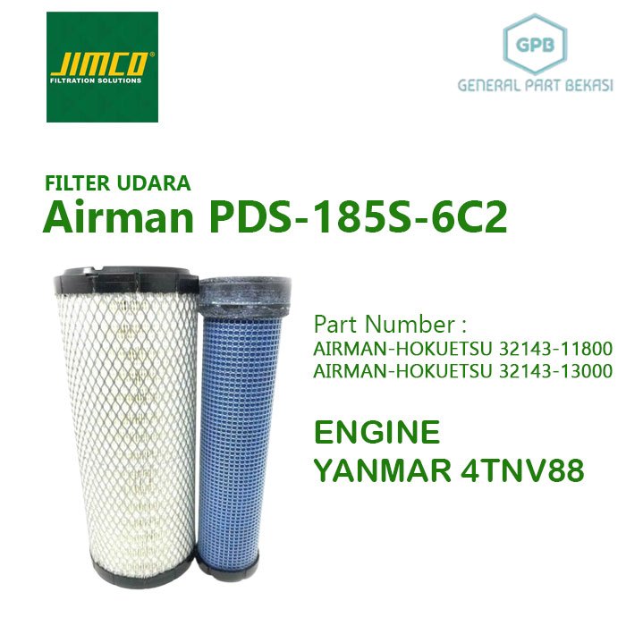 Air Filter Udara Airman PDS-185S-6C2 32143-11800 32143-13000 Set Jimco
