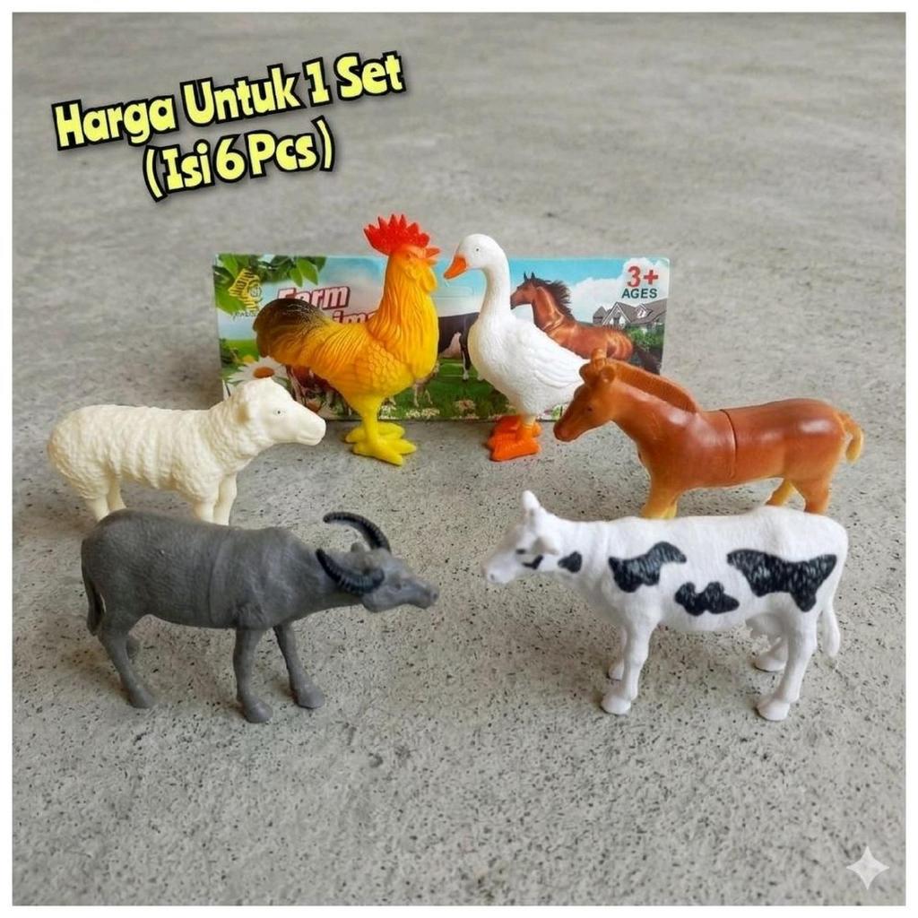 Mainan Set Figur Hewan Ternak Uk Besar Edukasi - Action Figure Binatang Unggas Farm Animal Karet Jum