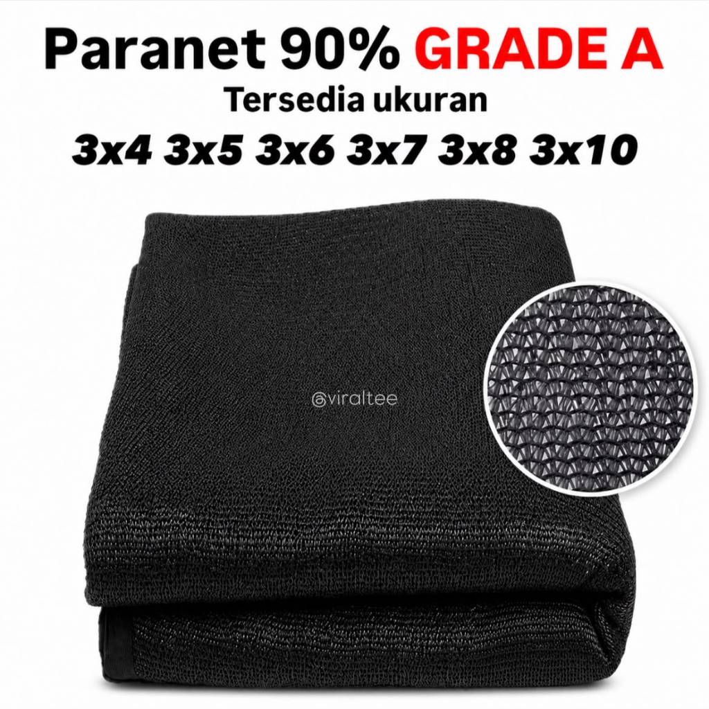 Paranet 90% (GRADE A TEBAL) Jaring Hitam 90 % Anti UV dan Hujan 2x3 3x3 3x4 3x5 3x6 3x10 3x2