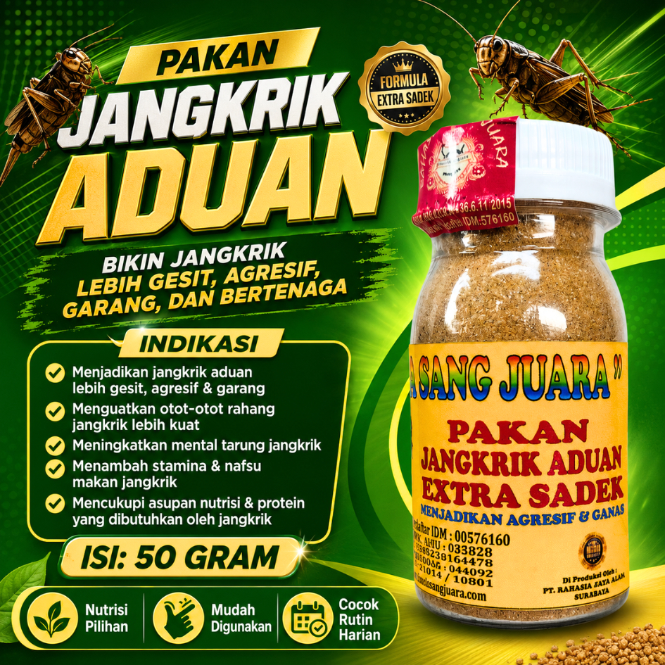 Sadek Jangkrik Aduan Pakan Jangkrik Aduan Menjadikan Lebih Kuat Gesit Agresif Dan Garang