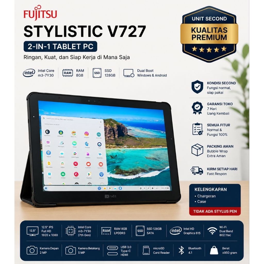 Tablet dual boot windows android Fujitsu V727 Second