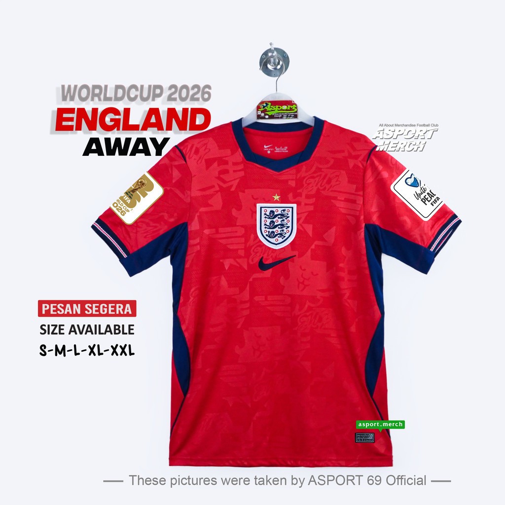 Jersey INGGRIS AWAY 2026 World Cup - Baju Bola INGGRIS AWAY Pildun 2026