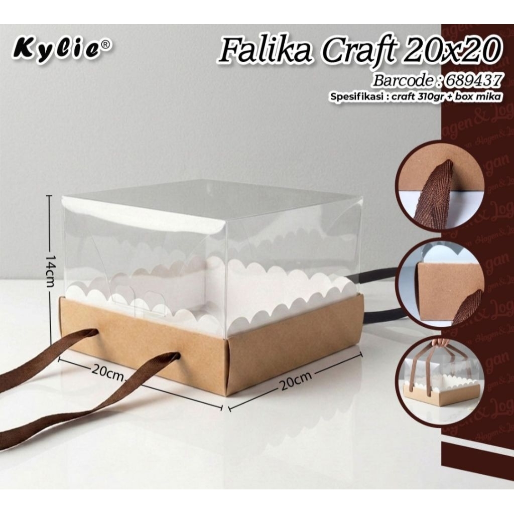 4 PCS BOX MIKA HAMPERS CRAFT 20x20 KUE CAKE
