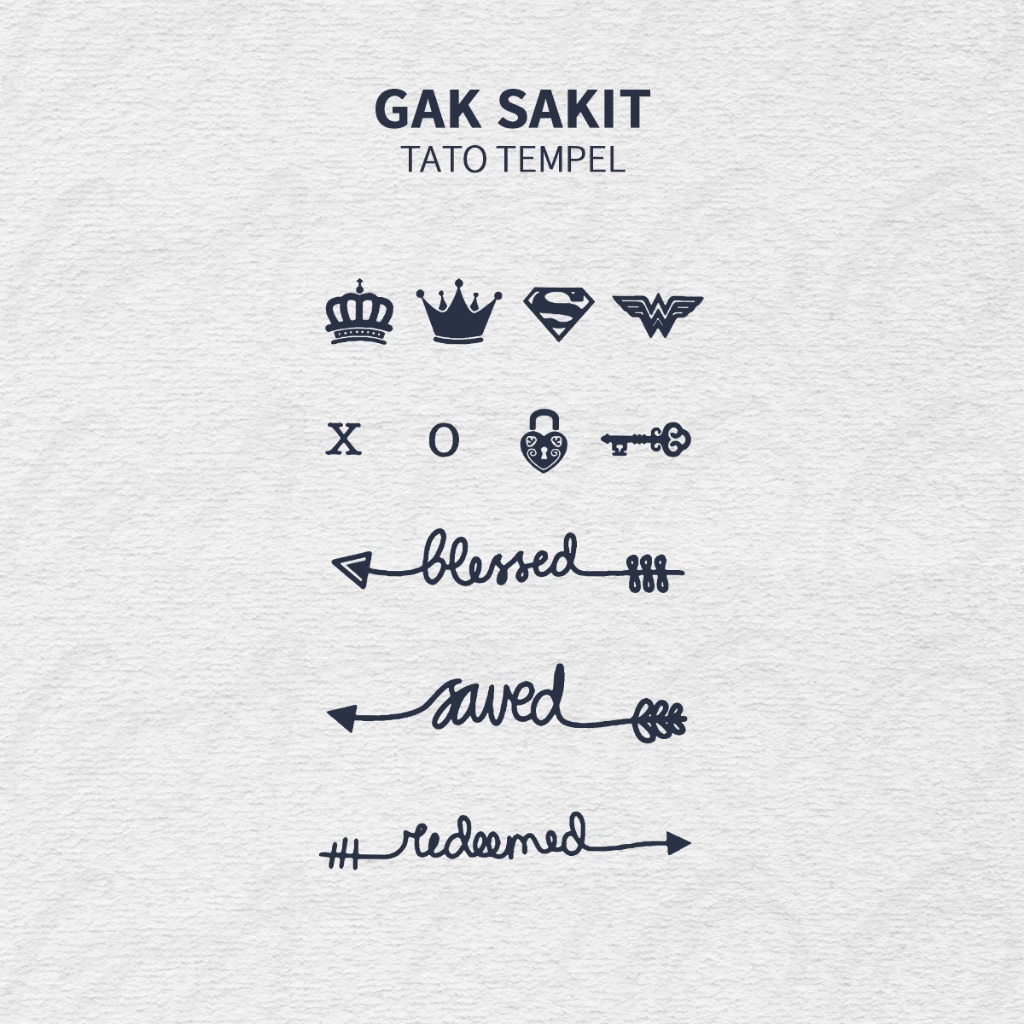 GATTOO M-379  [Gambar Kecil di Jari] Tato Temporer Realistis, Tanpa Rasa Sakit, Mudah Ditempel, Taha