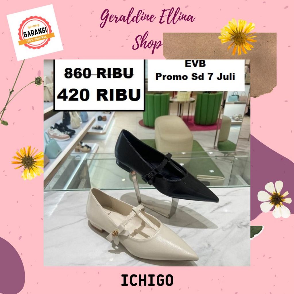 Sepatu flat shoes wanita EVB original sale seri ICHIGO