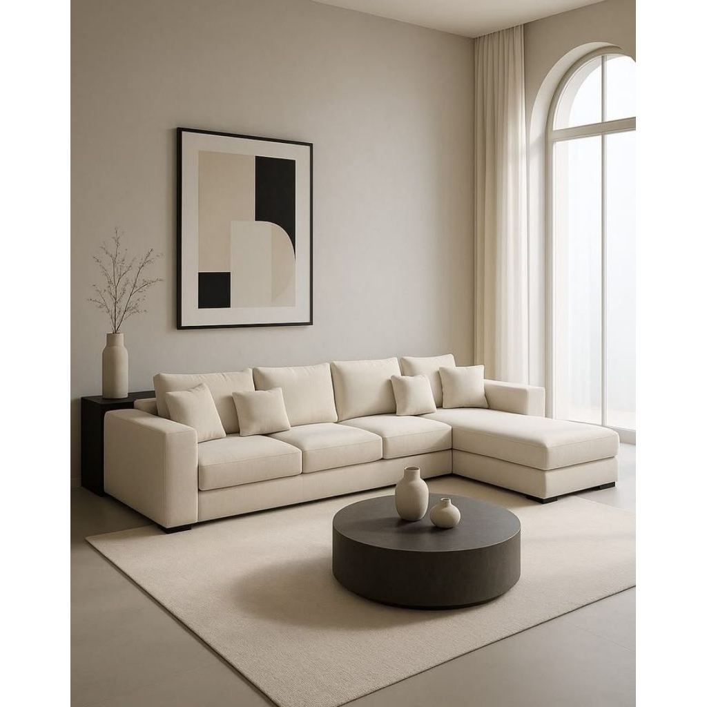 Sofa L panjang jumbo terbaru sofa tamu mewah minimalis