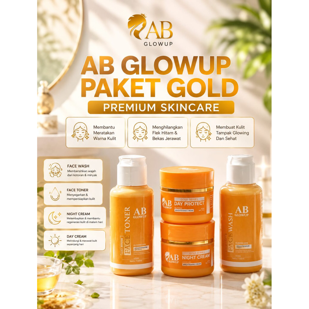 Skincare AB Glow Up Gold Premium Lux Bright by Avril Combin Skin | Kulit Berjerawat by Avril Memutih