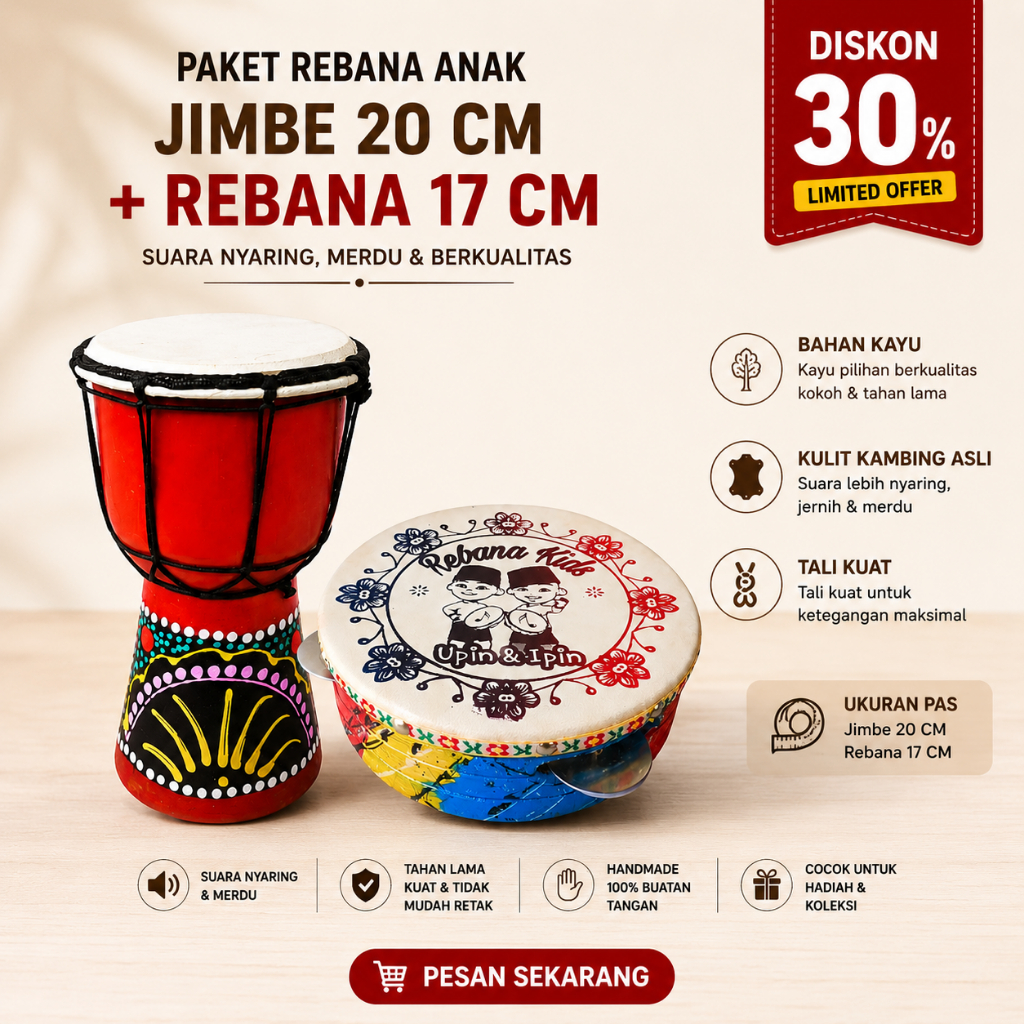 Rebana Anak satu Paket Hadroh dan Jimbe