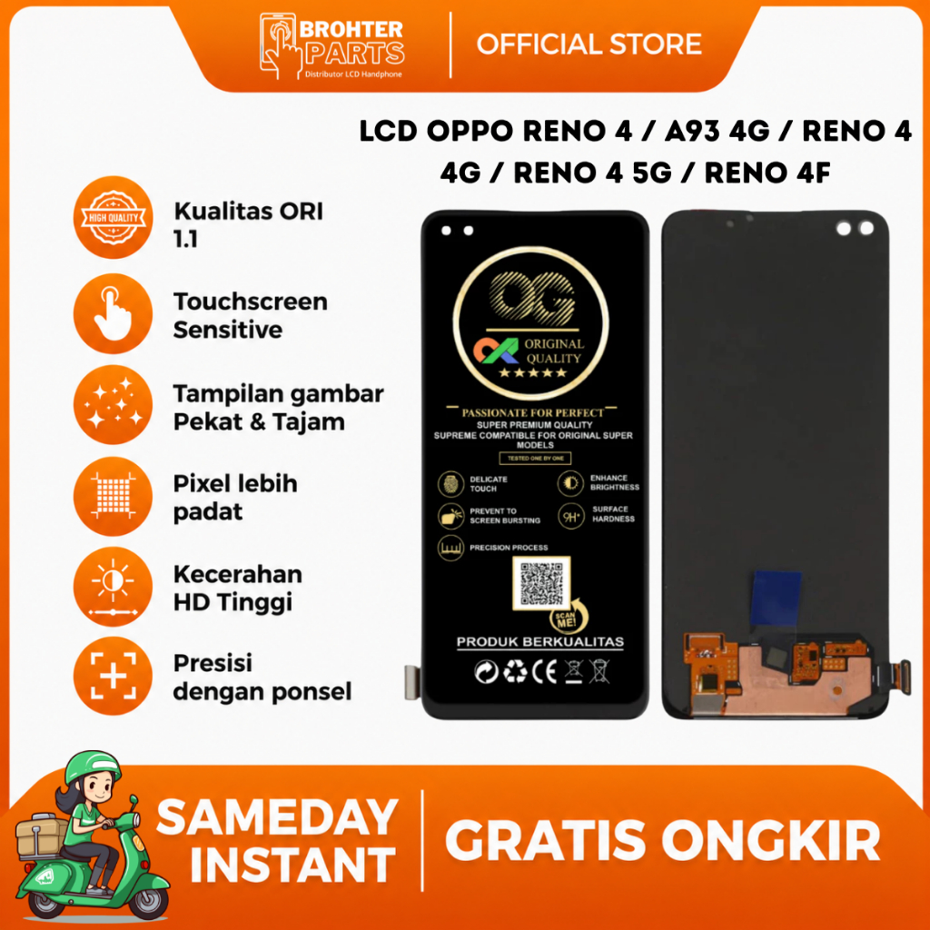 LCD OPPO RENO 4 / A93 4G / RENO 4 4G / RENO 4 5G / RENO 4F / RENO 4 LITE FULLSET ORIGINAL – TOUCHSCR