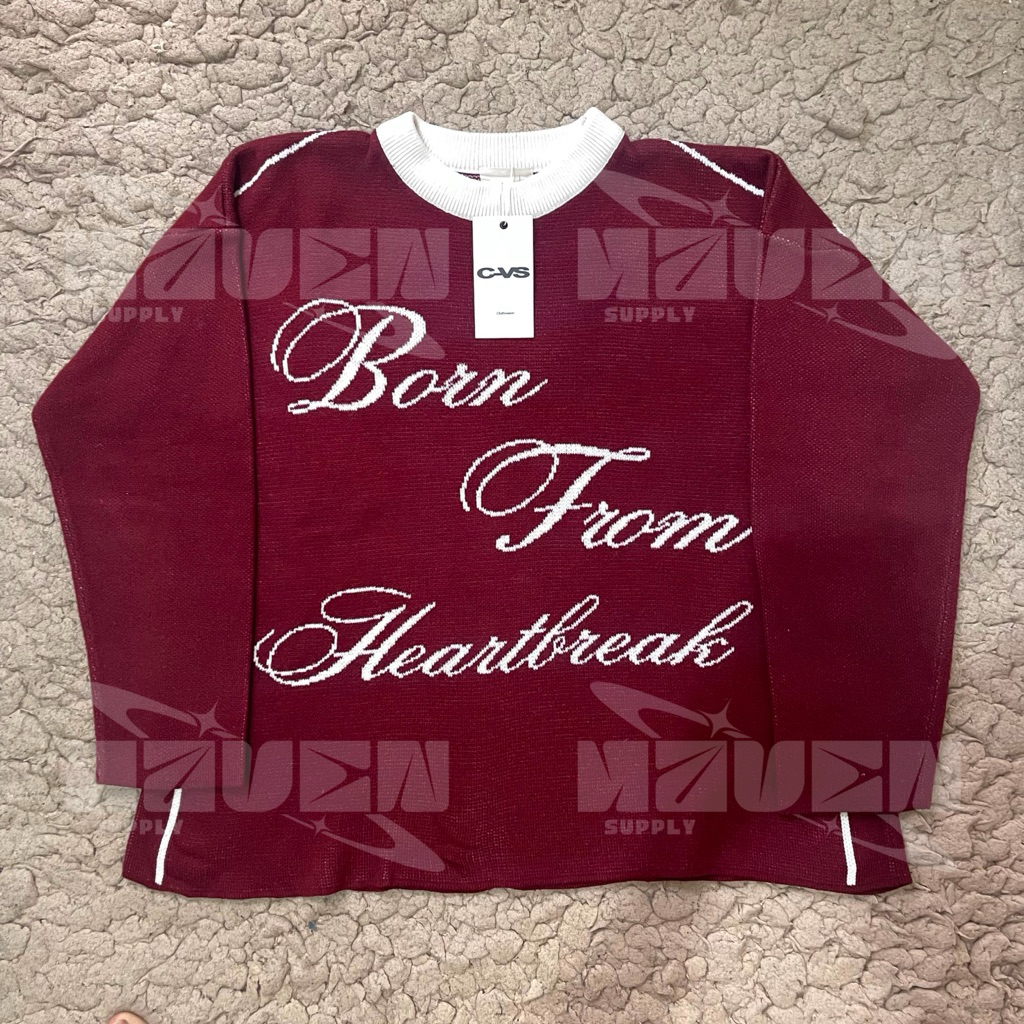[100% ORIGINAL] CLUTHVISION KNITWEAR VALENTINES MAROON “BORN FROM HEARTBREAK”