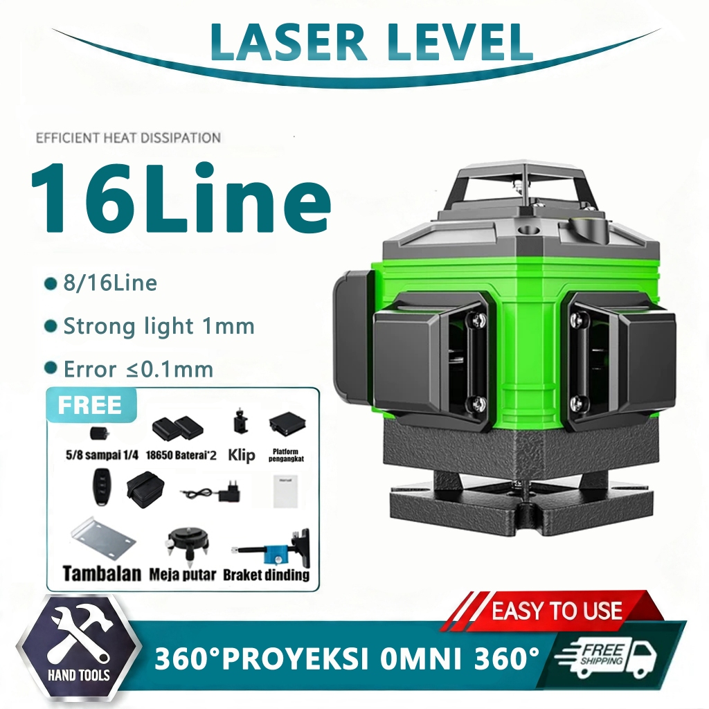 COD 4D 8/16 Line laser level Stand Laser Level 4D multifungsi meteran laser waterpass laser pasang A