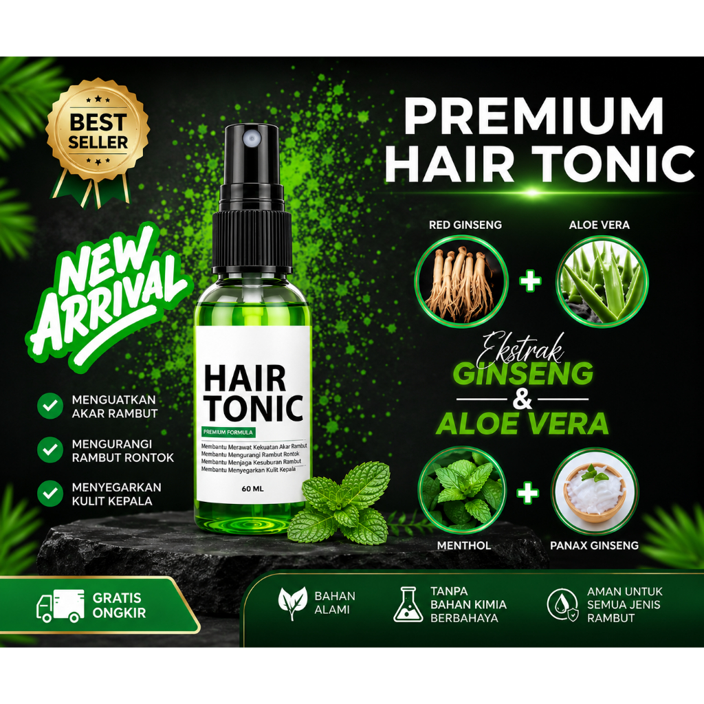 PREMIUM HAIRTONIC ALOEVERA FRESH SCENT HAIRCARE VITAMIN RAMBUT PERAWATAN RAMBUT HAIRVITAMIN
