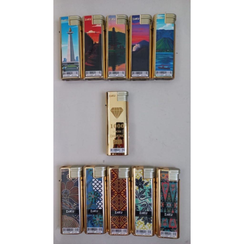 ZAKU Korek Api JUMBO satuan Motif BATIK/GOLD  ZK-551-118