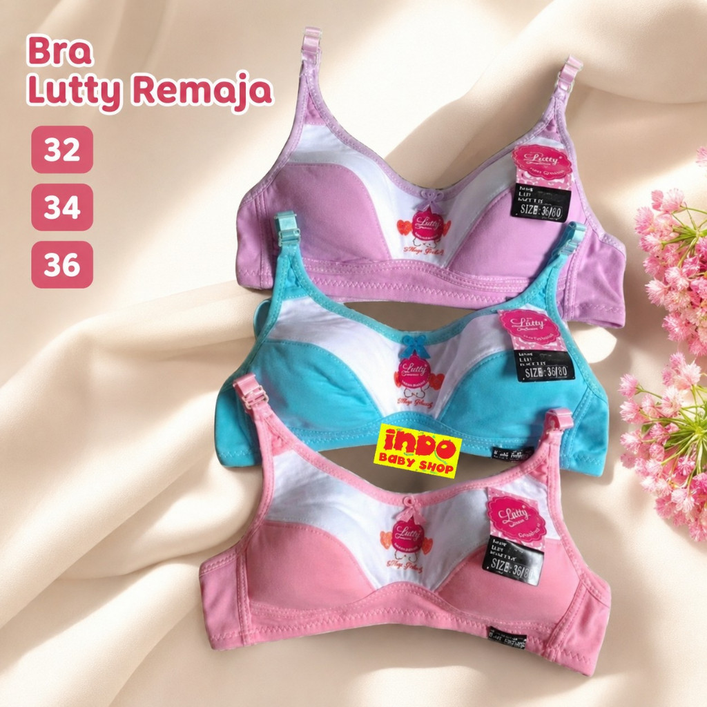 Bra Lutty Remaja 32 34 36 BH Remaja Cup Busa Bra Anak ABG Bra Tanpa Kawat Bra Harian Nyaman Bra Wani