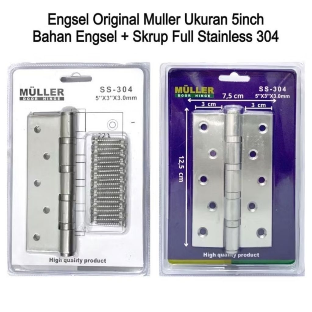 Engsel Stainless Muller SUS 304 / Engsel Stainless / Engsel Pintu Jendela