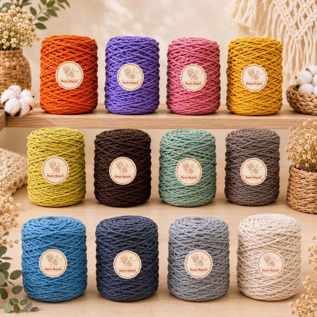Tali Katun/ Tali Macrame Grade A  3MM dan 4MM (1kg) Part 1
