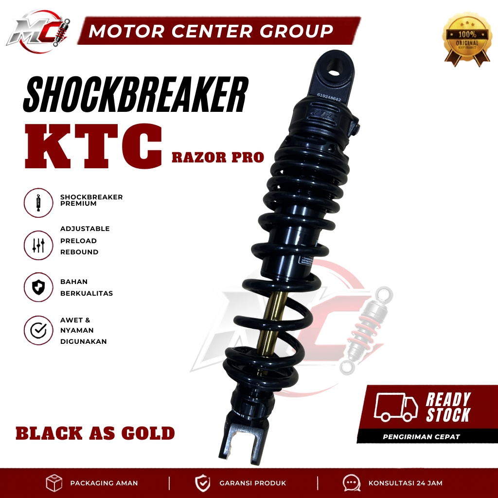 {HJ} SHOCKBREKER MATIC SINGLE KTC RAZOR PRO 300mm 325mm 340mm DOUBLE KLIK REBOUND FUNGSI ORIGINAL TE