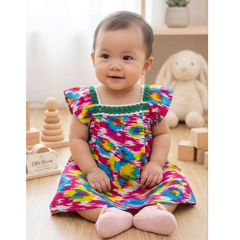 Daster sambung bayi perempuan /Dress bayi perempuan motif /dress set bayi / dress bayi karakter