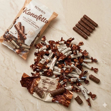 Coklat Konafetto Roshen Rolled Wafer Coklat Arab Snack Viral Best Seller Oleh Oleh Haji & Umroh Cami