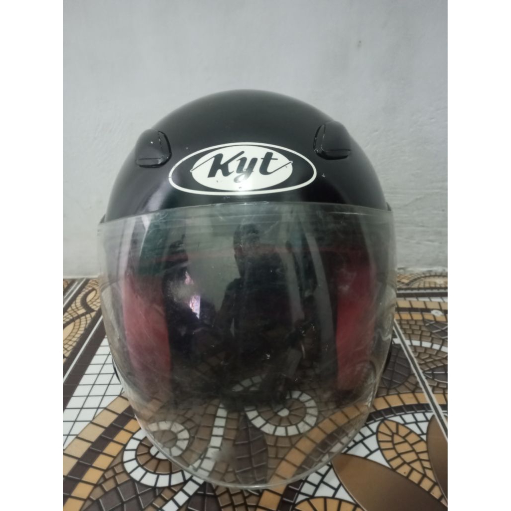 HELM KYT DJ MARU BLACK GLOSSY ORIGINAL SECOND