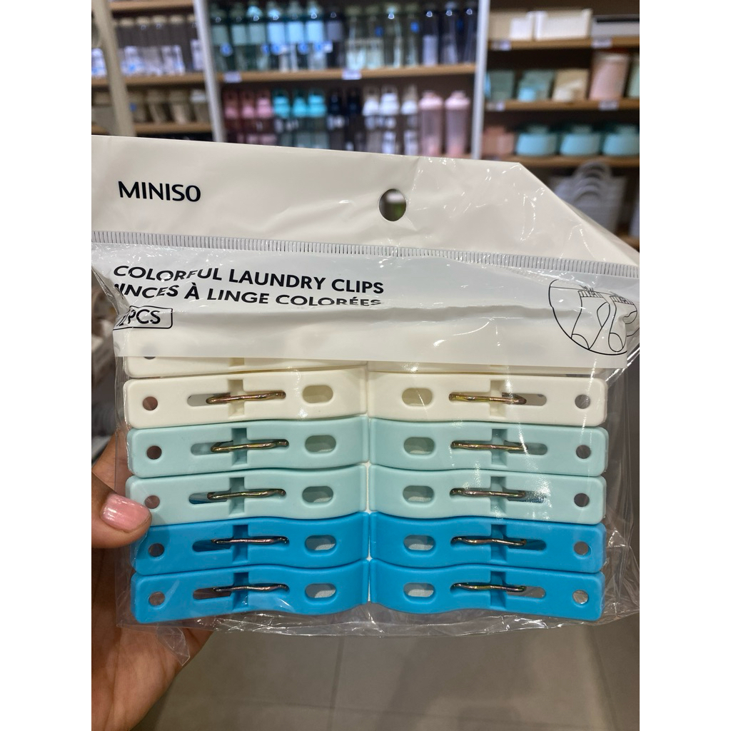 Miniso Jepitan Baju,Kaos kaki,jepit handuk Jepit kecil isi 12 pcs